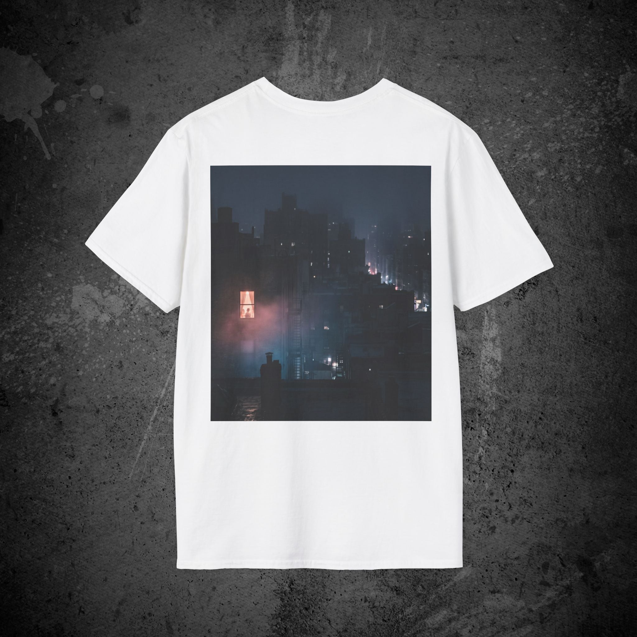 window light back print t-shirt — nostalgic minimalist streetwear tee