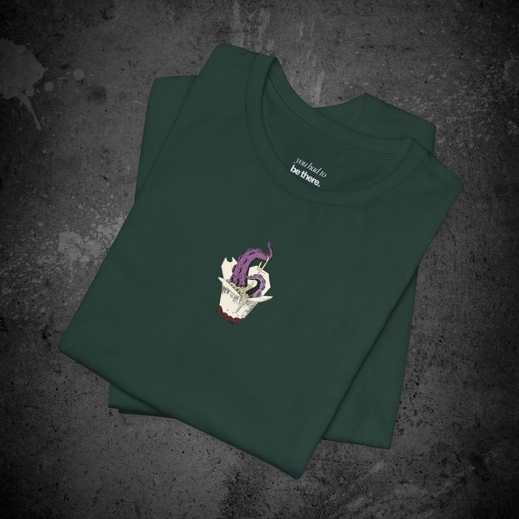 tentacle takeout printed t-shirt — nostalgic minimalist streetwear tee