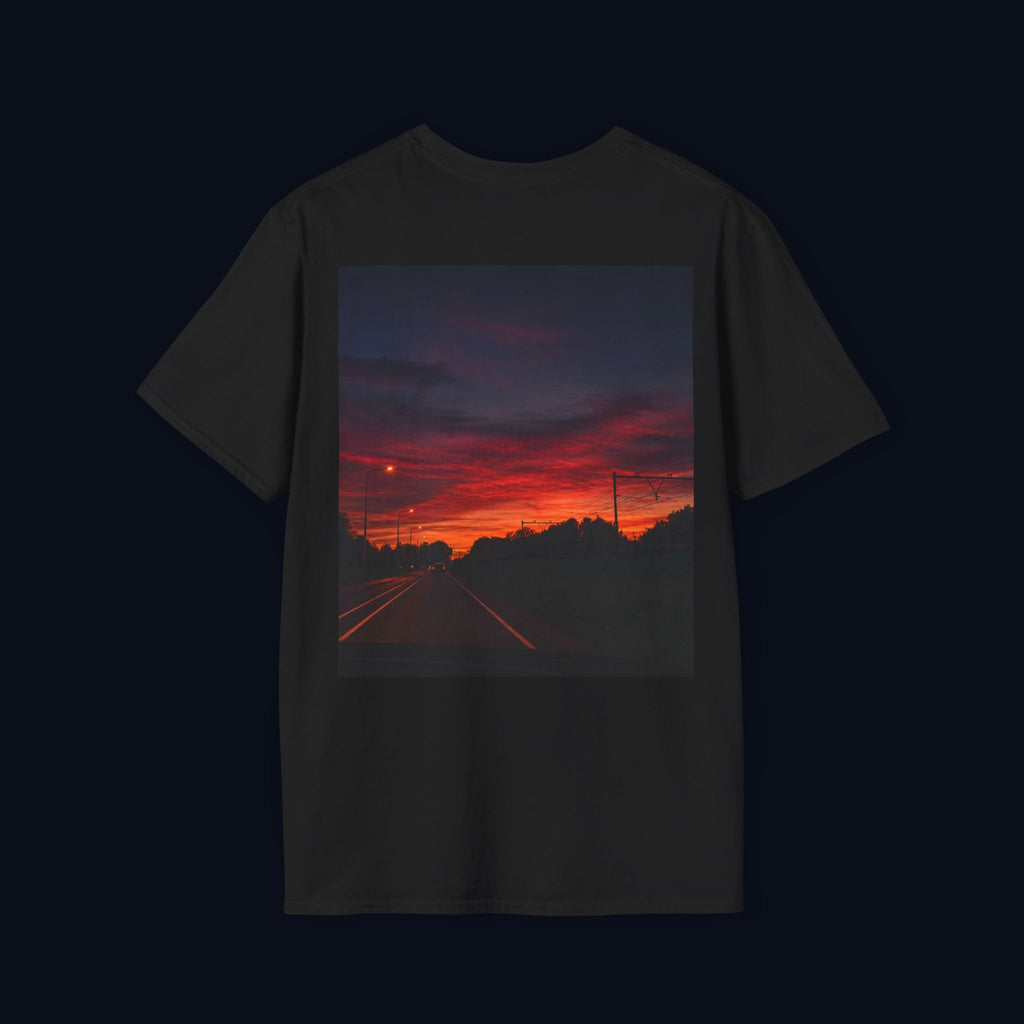 the long way home back print t-shirt — nostalgic minimalist streetwear