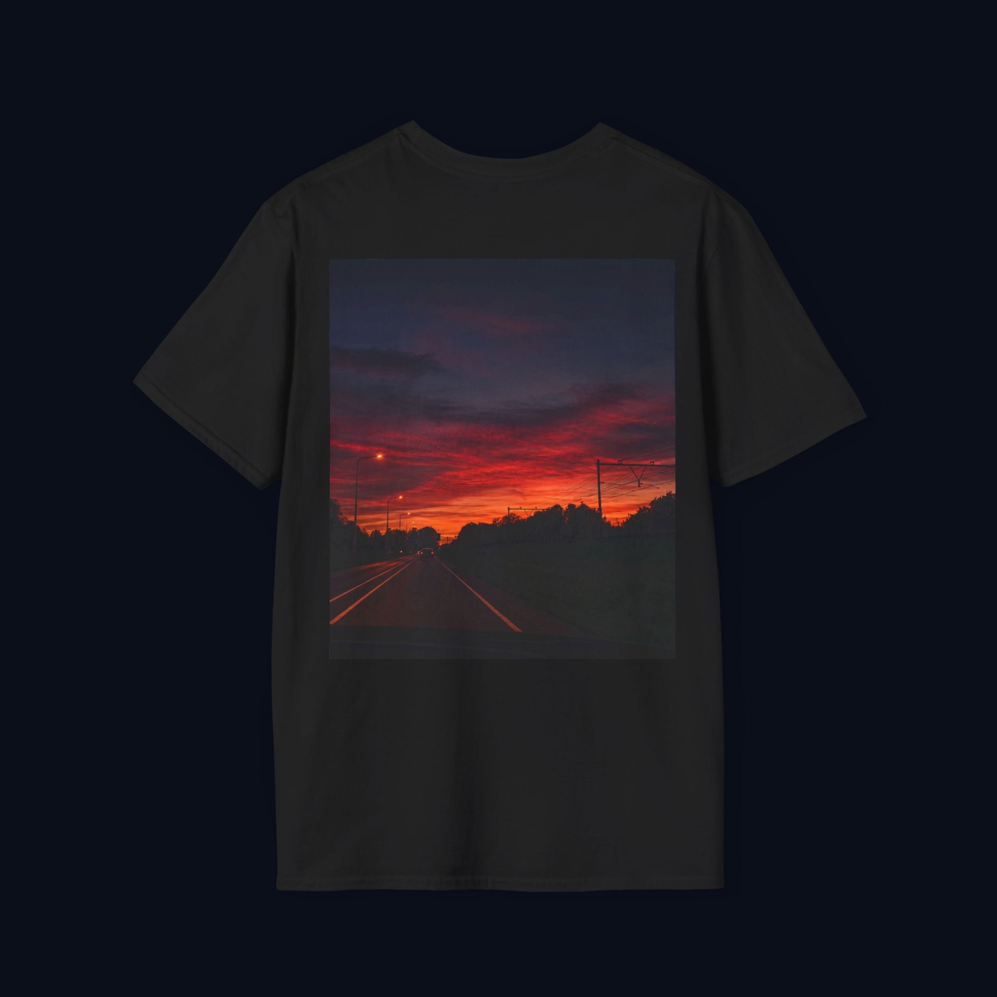 the long way home back print t-shirt — nostalgic minimalist streetwear